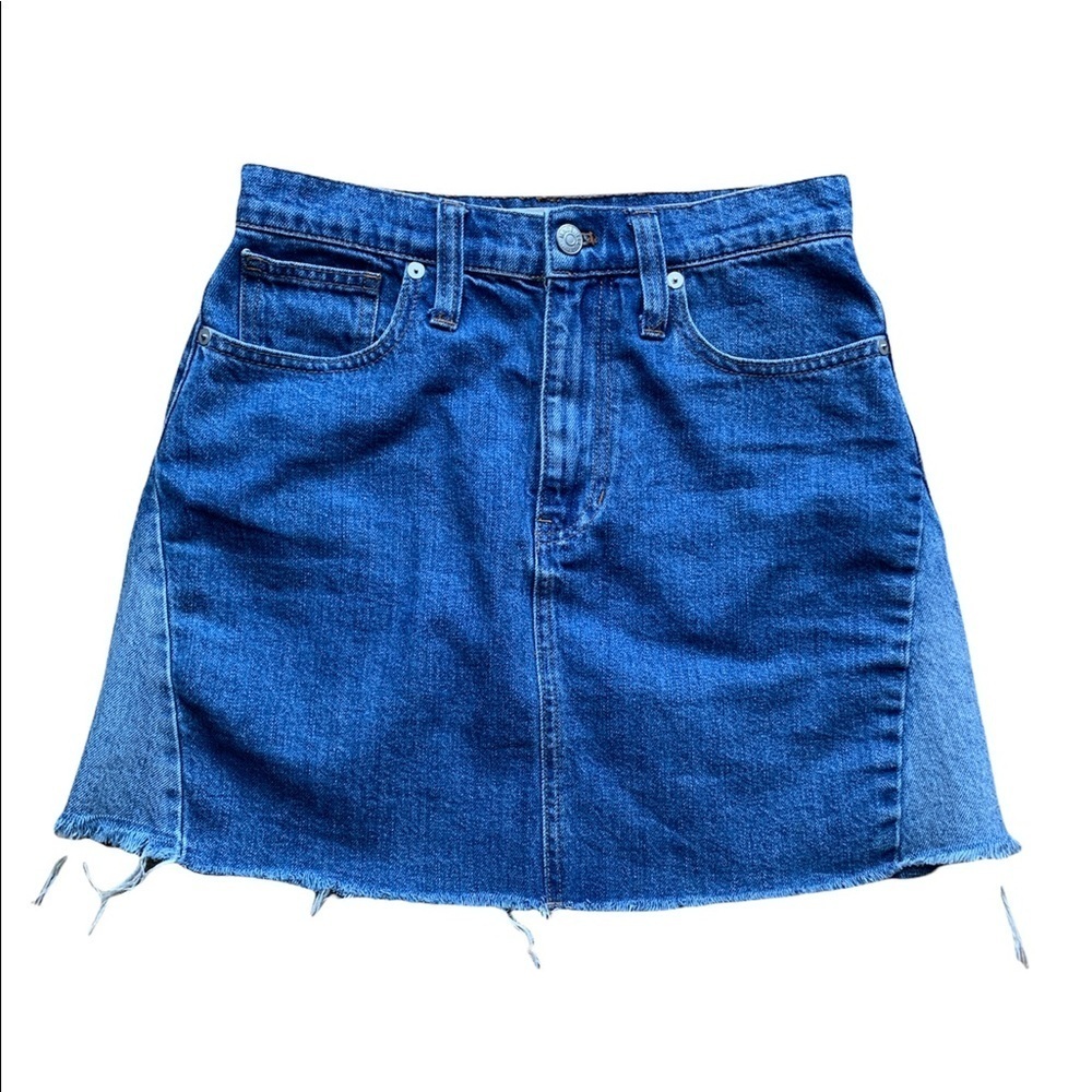 Madewell Rigid Denim A-line Mini Skirt: Pieced Edition - Picture 2 of 5